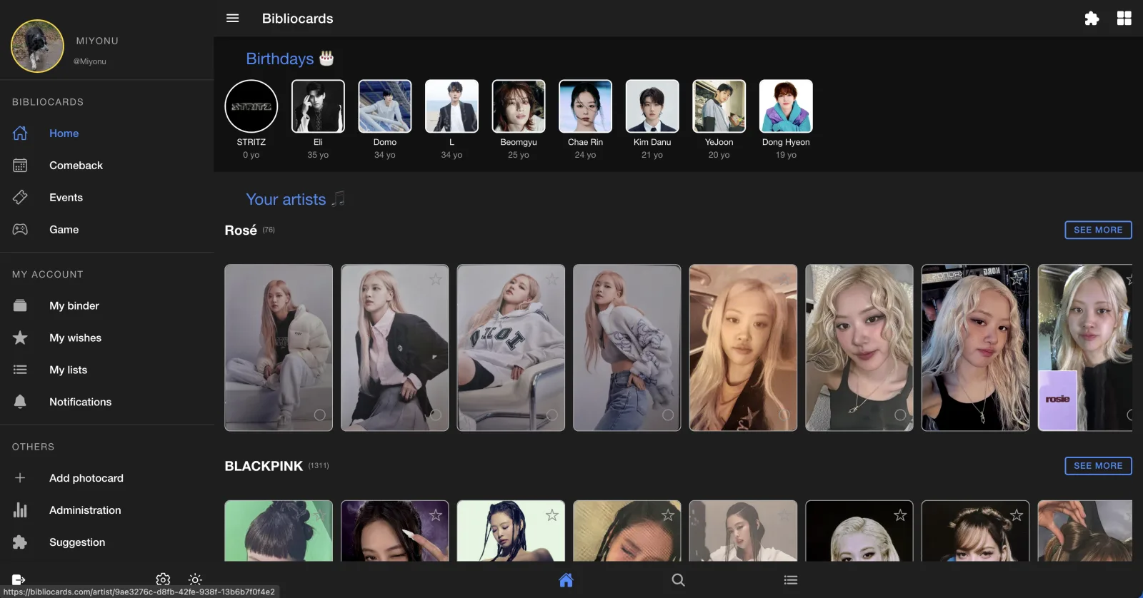 Bibliocards app V1